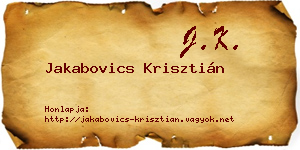 Jakabovics Krisztián névjegykártya
